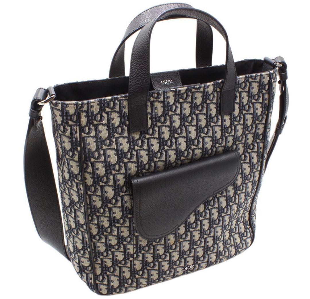 Dior Oblique Saddle Tote : Navy