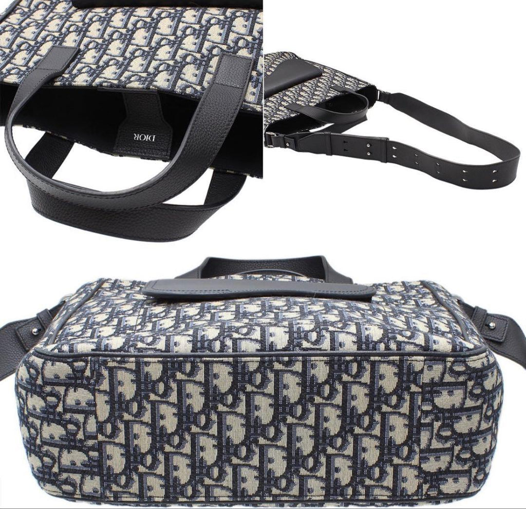 Dior Oblique Saddle Tote : Navy