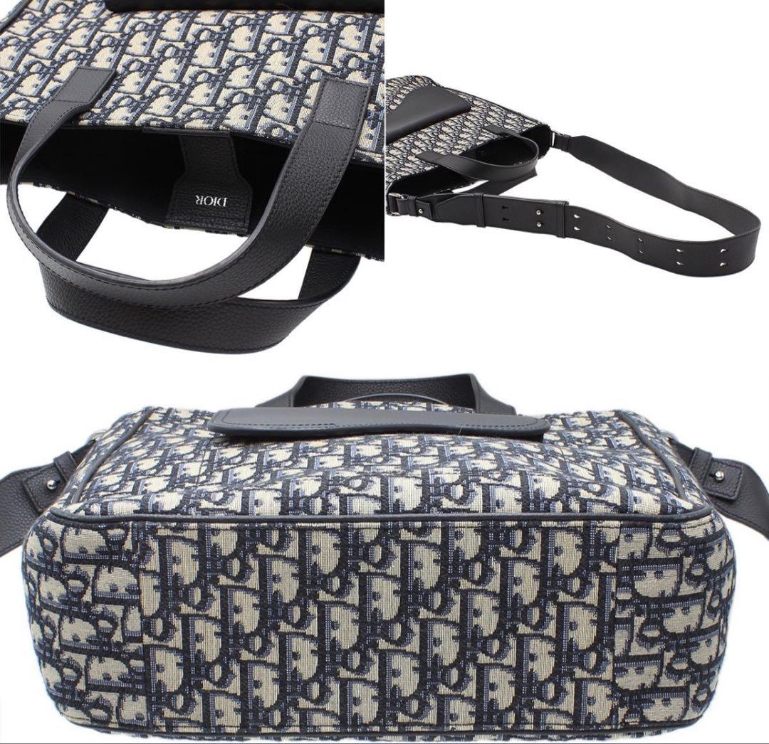 Dior Oblique Saddle Tote : Navy