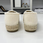 Chanel CC Logo Espadrille Fabric Leather Flat Shoes — view 5