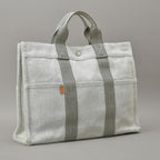 Hermes New Fourre Tout MM Tote Canvas Gray Black — view 2