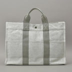 Hermes New Fourre Tout MM Tote Canvas Gray Black — view 3
