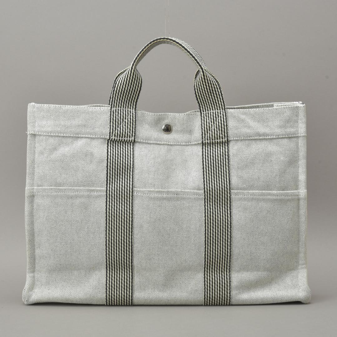 Hermes New Fourre Tout MM Tote Canvas Gray Black — view 3