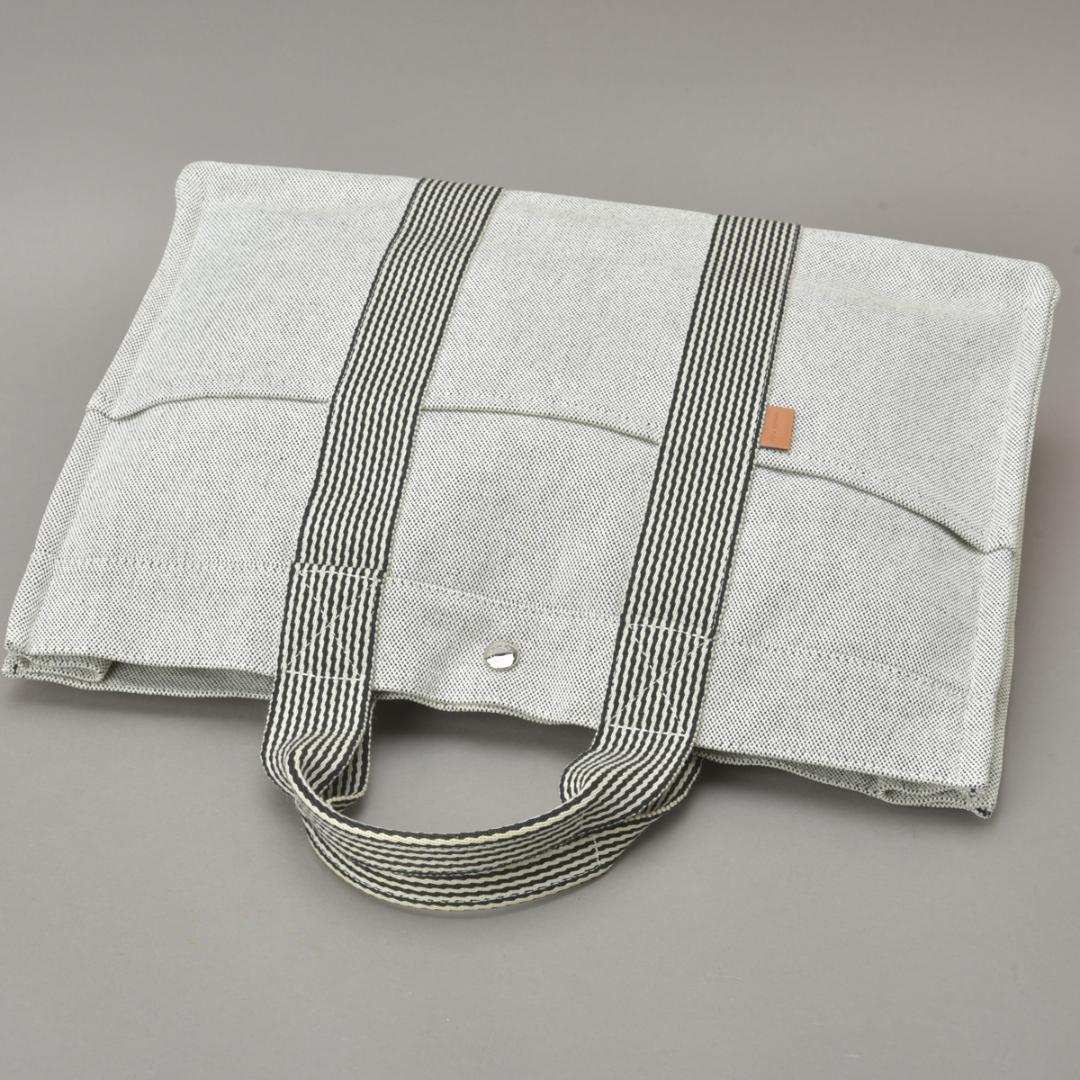 Hermes New Fourre Tout MM Tote Canvas Gray Black — view 4