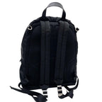Prada Nylon Leather Triangle Plate Logo Backpack Black — view 2