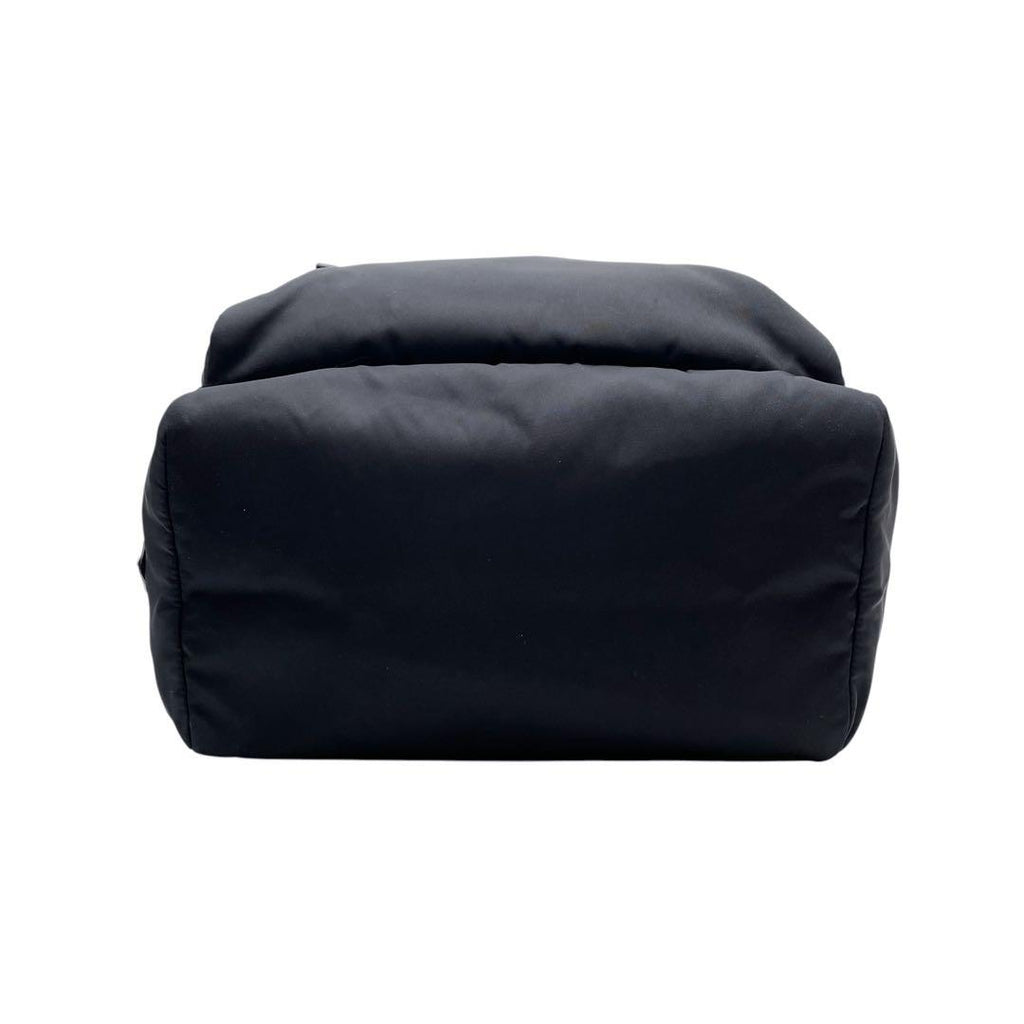 Prada Nylon Leather Triangle Plate Logo Backpack Black — view 4