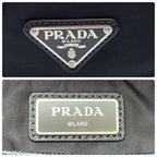 Prada Nylon Leather Triangle Plate Logo Backpack Black — view 9