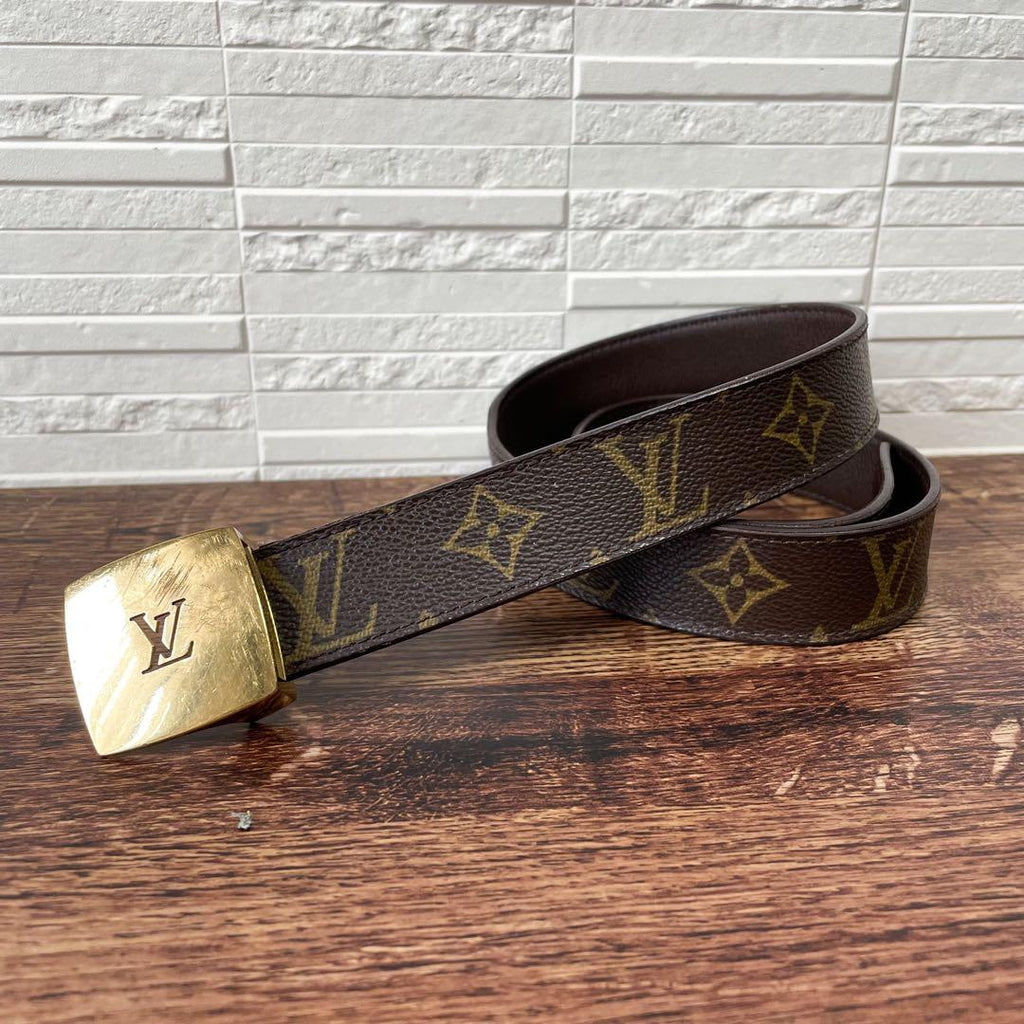 Louis Vuitton Monogram Leather Ceinture Belt Gold Buckle — view 2