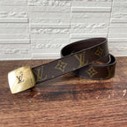 Louis Vuitton Monogram Leather Ceinture Belt Gold Buckle — view 2