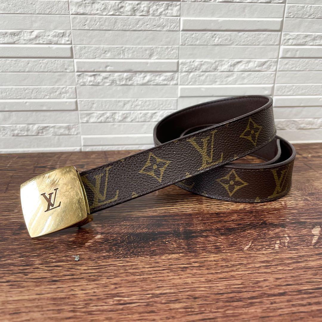 Louis Vuitton Monogram Leather Ceinture Belt Gold Buckle — view 2
