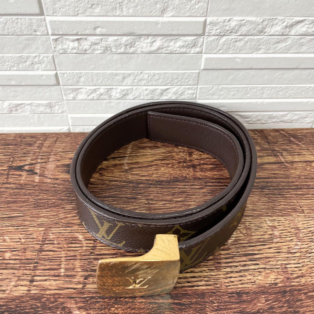 Louis Vuitton Monogram Leather Ceinture Belt Gold Buckle — view 3