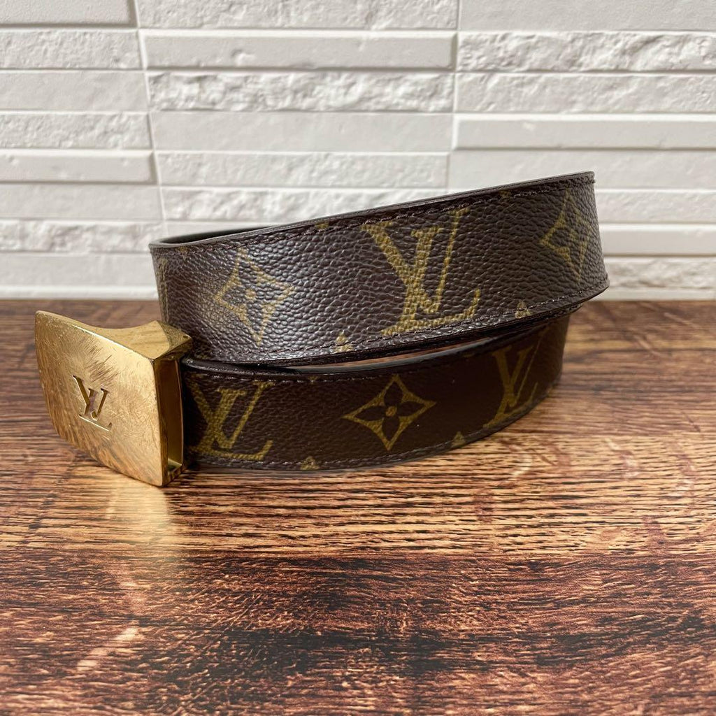 Louis Vuitton Monogram Leather Ceinture Belt Gold Buckle — view 4