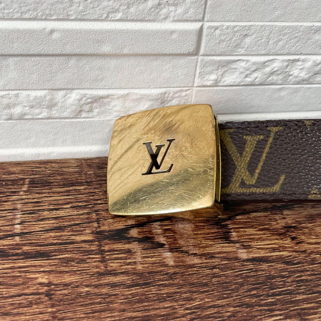 Louis Vuitton Monogram Leather Ceinture Belt Gold Buckle — view 6