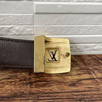 Louis Vuitton Monogram Leather Ceinture Belt Gold Buckle — view 7