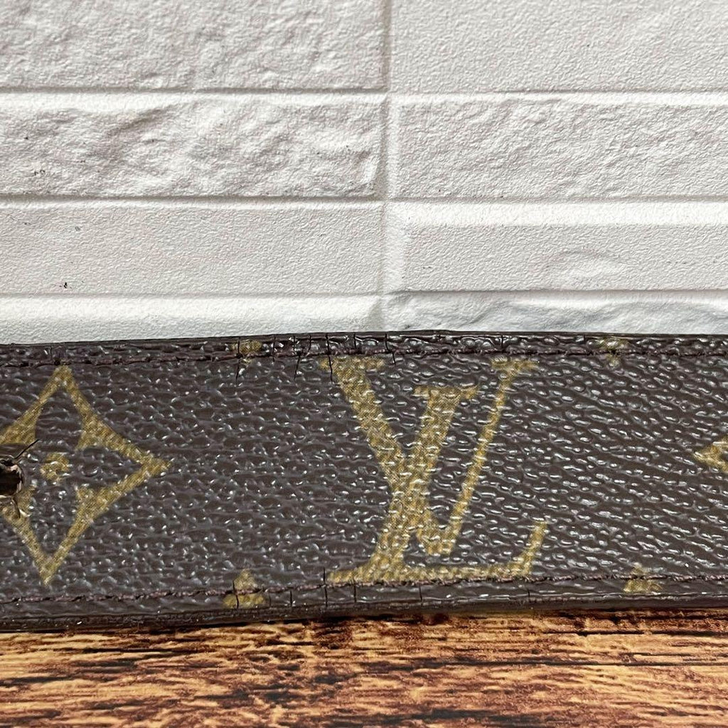Louis Vuitton Monogram Leather Ceinture Belt Gold Buckle — view 9