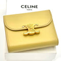 Celine Wallet Small Flap Triomphe Yellow