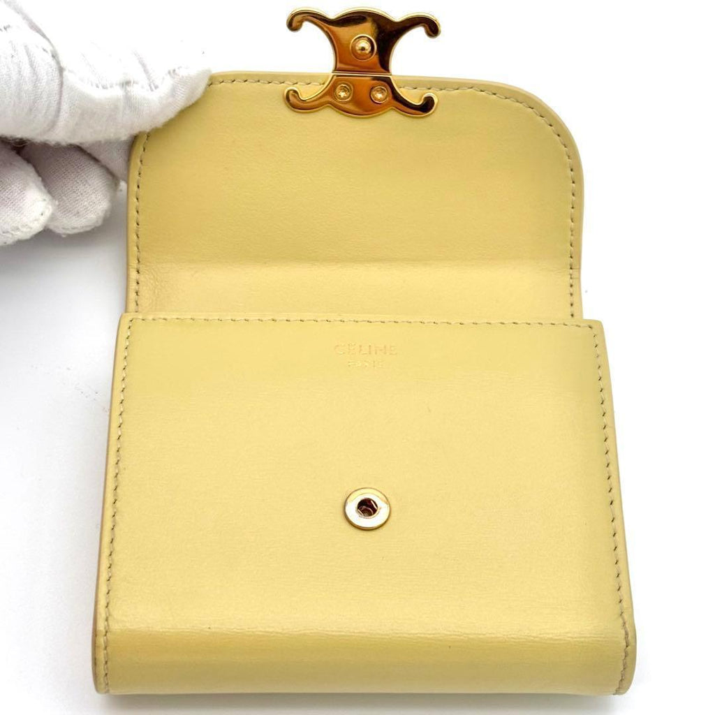 Celine Wallet Small Flap Triomphe Yellow — view 3
