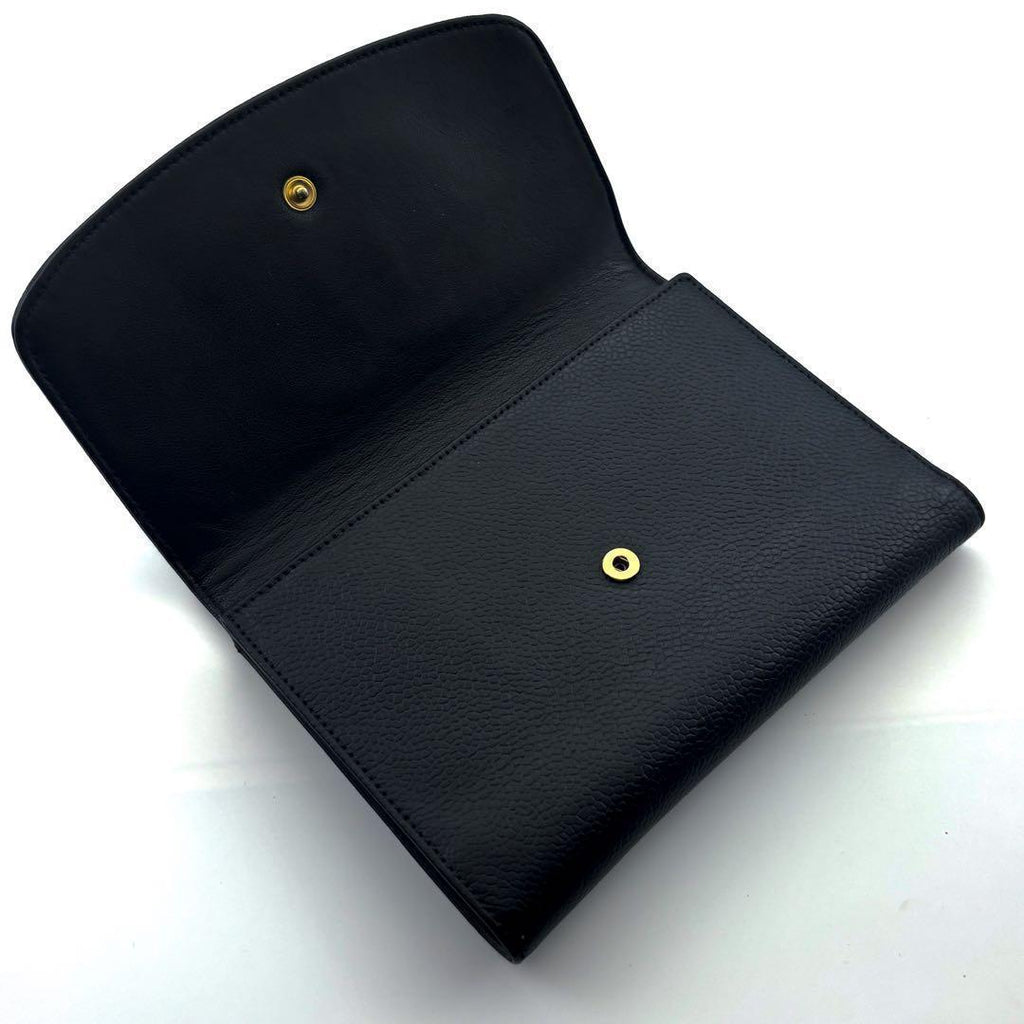 Chanel Wallet Jumbo CC Logo Caviar Trifold Round Charm Black — view 5