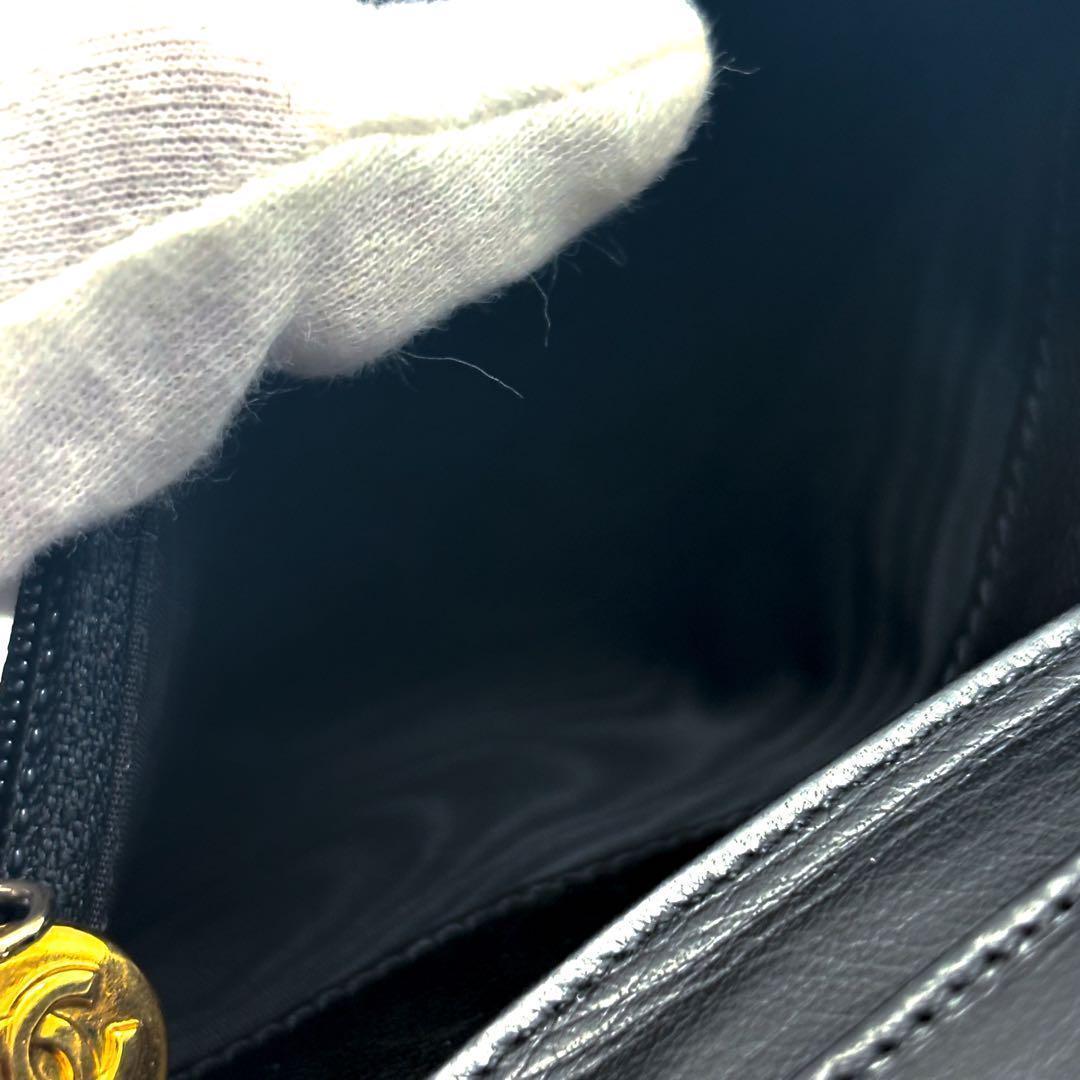 Chanel Wallet Jumbo CC Logo Caviar Trifold Round Charm Black — view 8