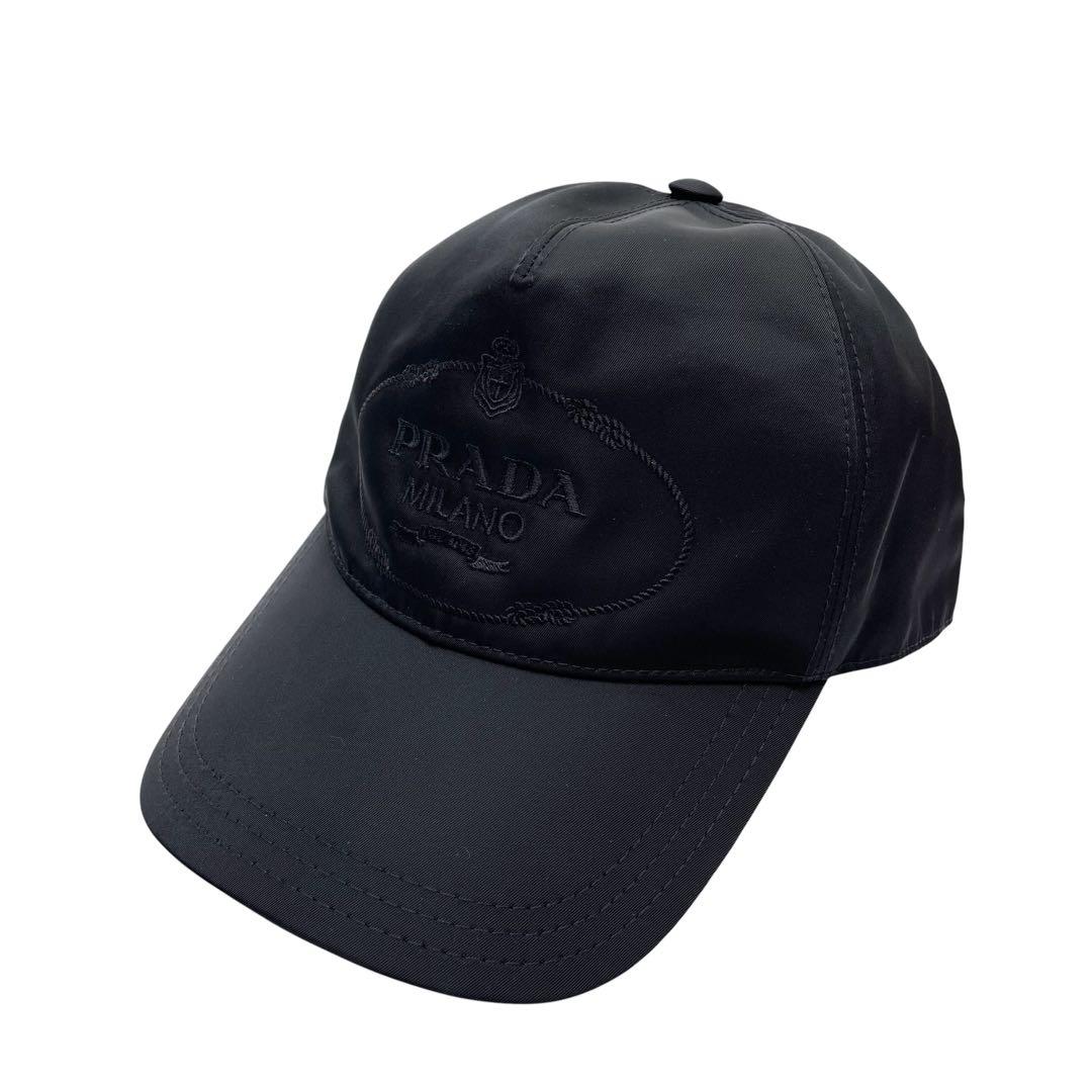 Prada Logo Nylon Baseball Cap Black — view 2