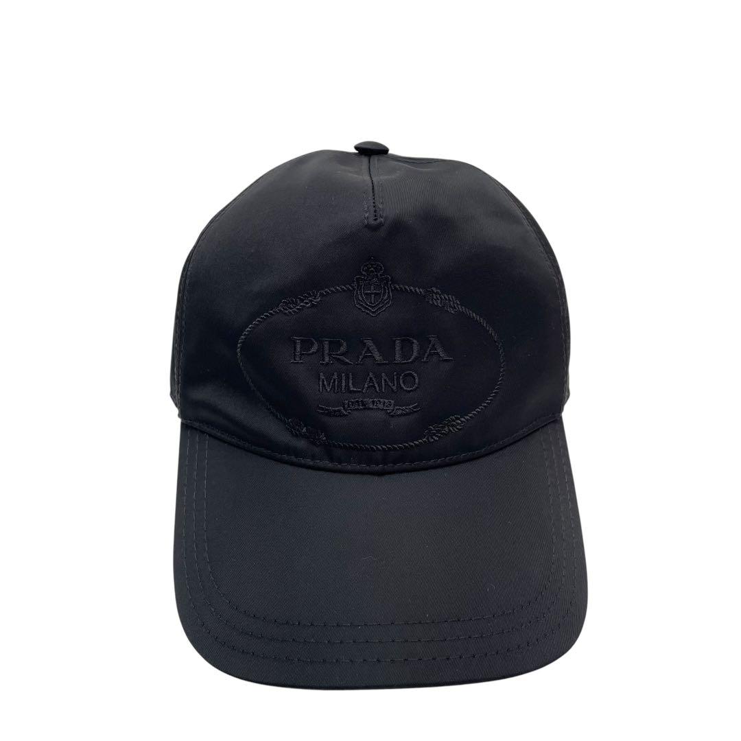 Prada Logo Nylon Baseball Cap Black — view 3