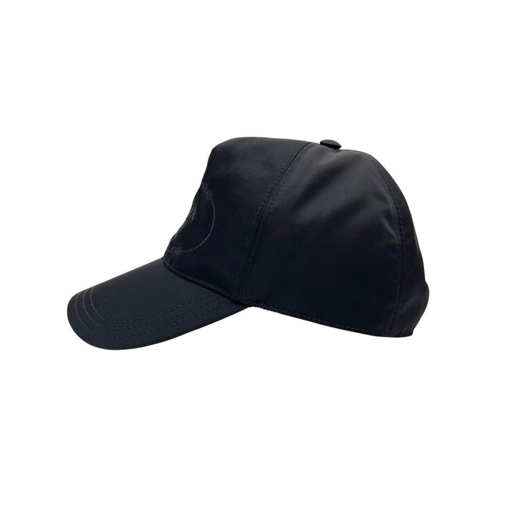 Prada Logo Nylon Baseball Cap Black — view 6