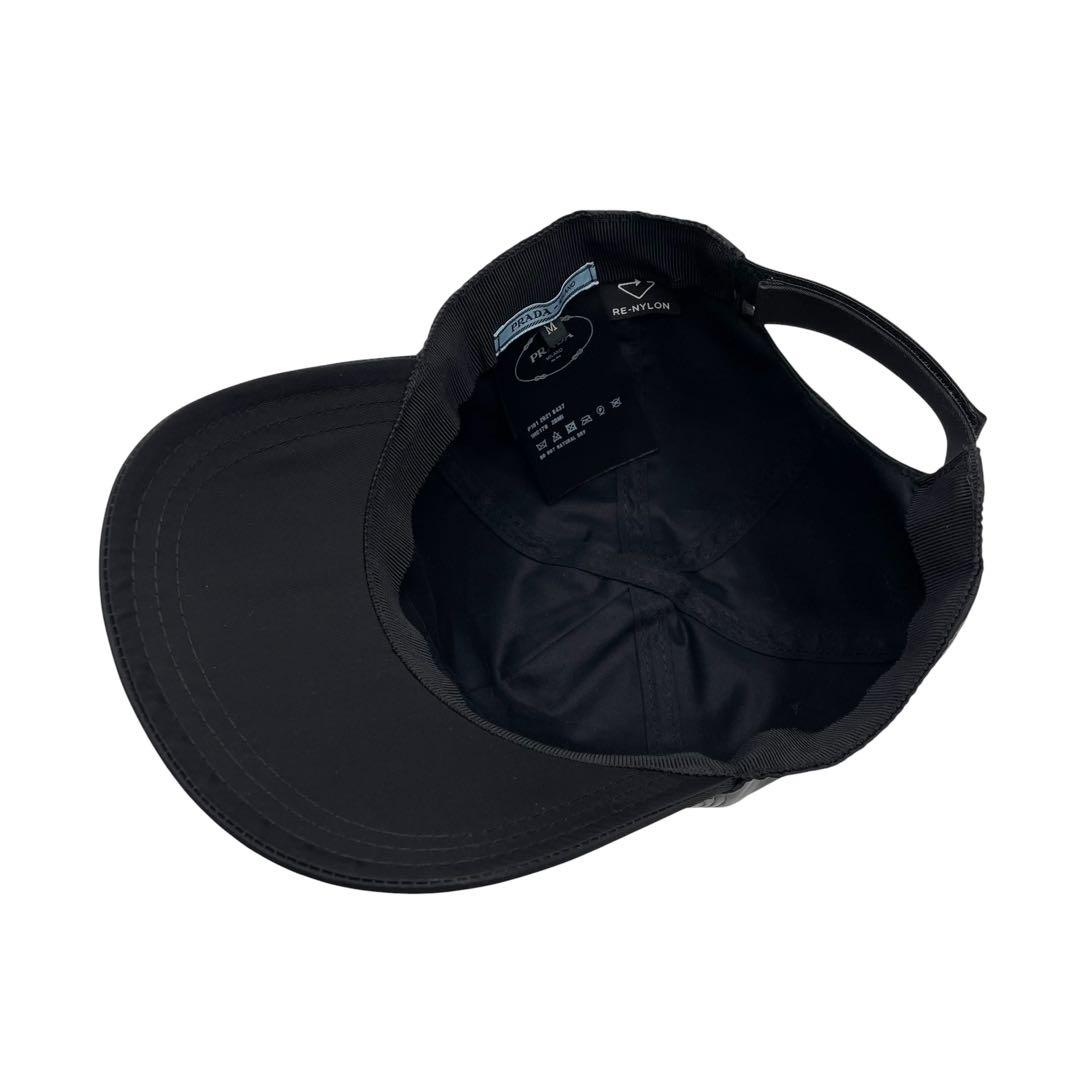 Prada Logo Nylon Baseball Cap Black — view 7