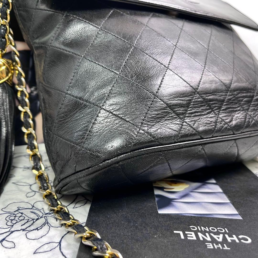 Chanel Vintage Quilted CC Logo Fringe Black — view 4