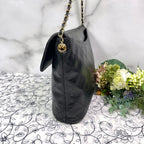 Chanel Vintage Quilted CC Logo Fringe Black — view 7