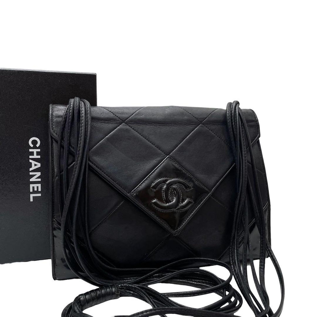 Chanel Quilted Lambskin Enamel CC Logo Shoulder