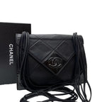 Chanel Quilted Lambskin Enamel CC Logo Shoulder