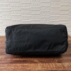 Prada Logo Nylon Leather Shoulder Tote Bag Black — view 5