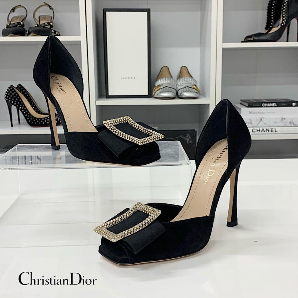 Dior Idylle Suede Visual Buckle Sandals
