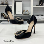 Dior Idylle Suede Visual Buckle Sandals