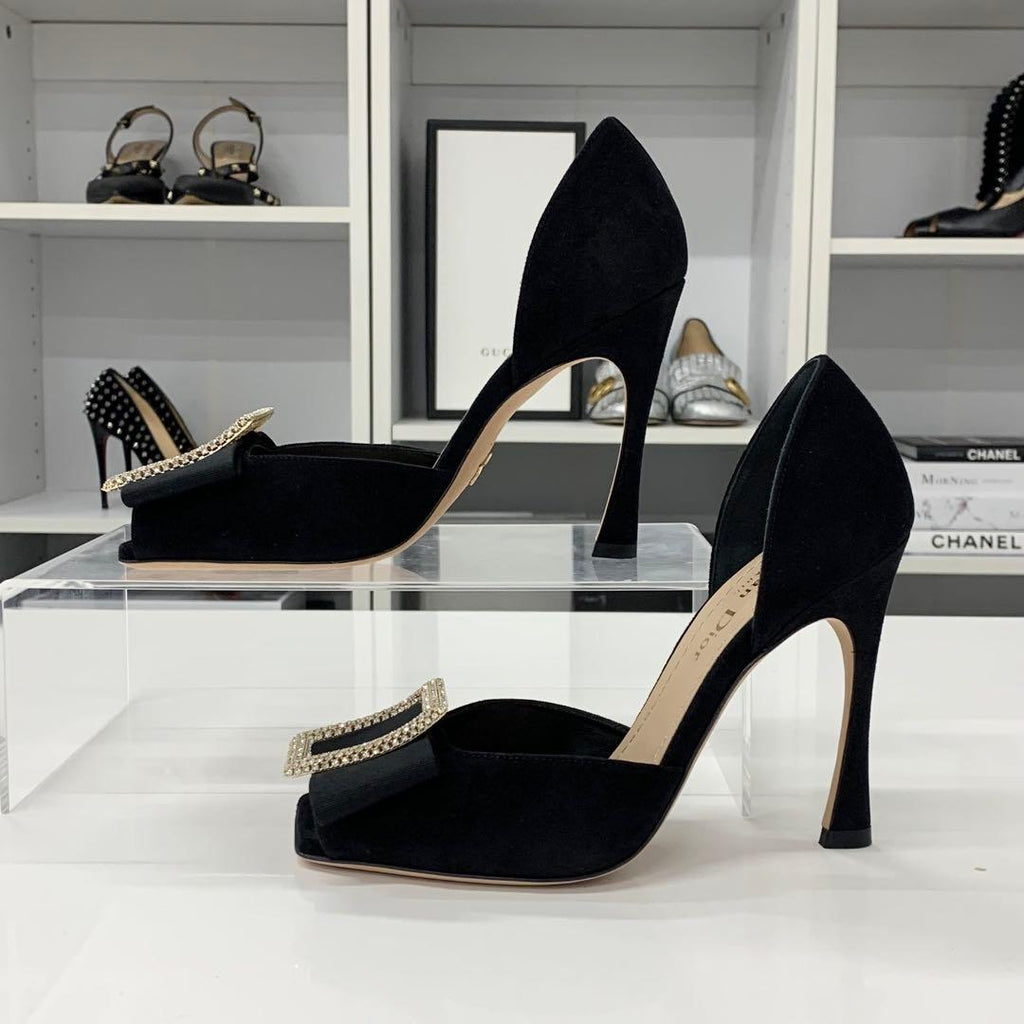 Dior Idylle Suede Visual Buckle Sandals — view 2