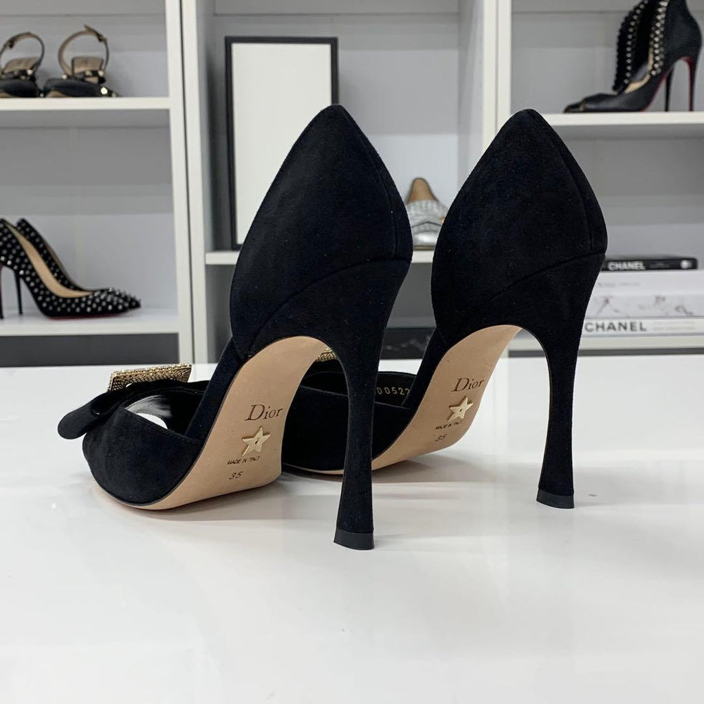 Dior Idylle Suede Visual Buckle Sandals — view 5