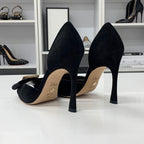 Dior Idylle Suede Visual Buckle Sandals — view 5