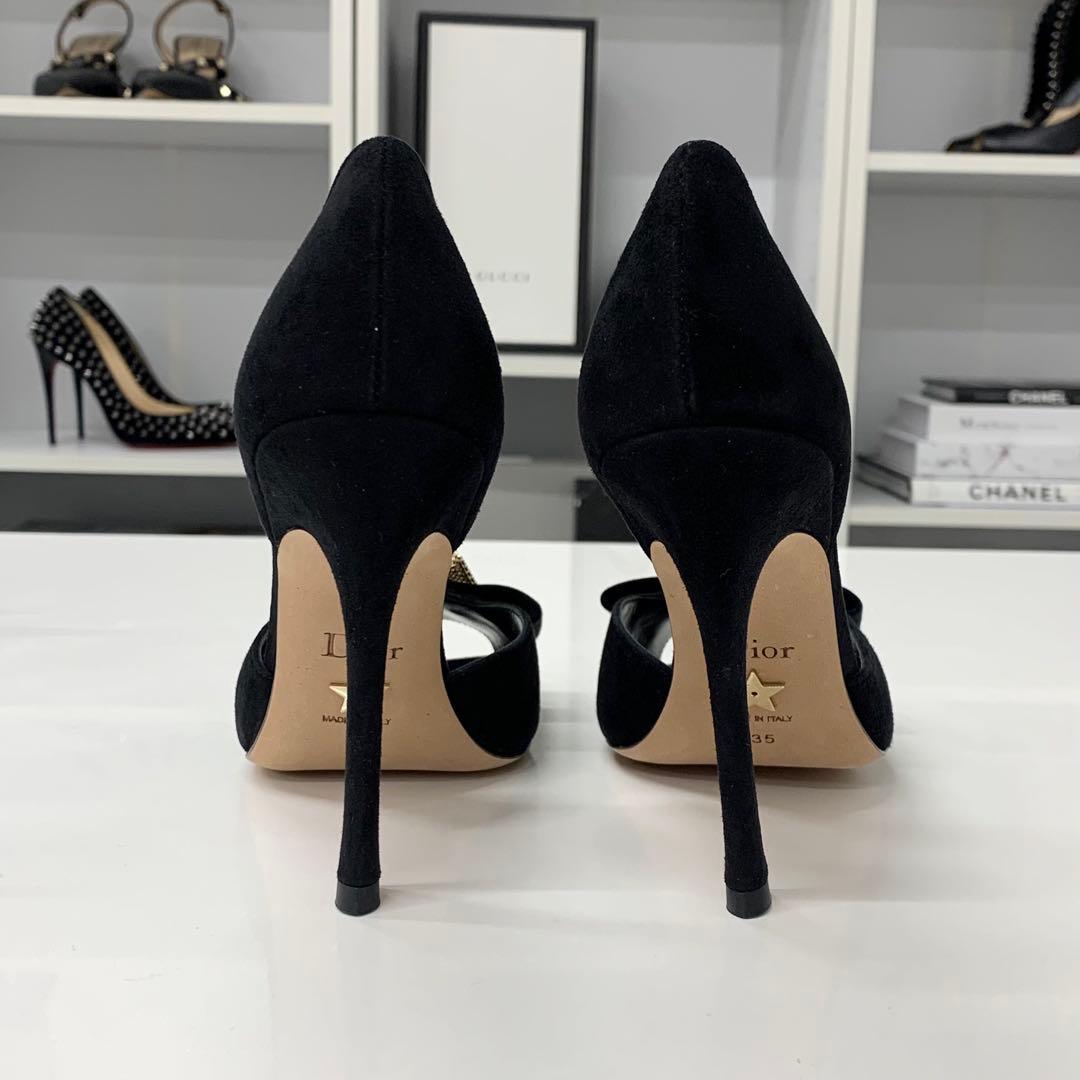 Dior Idylle Suede Visual Buckle Sandals — view 6