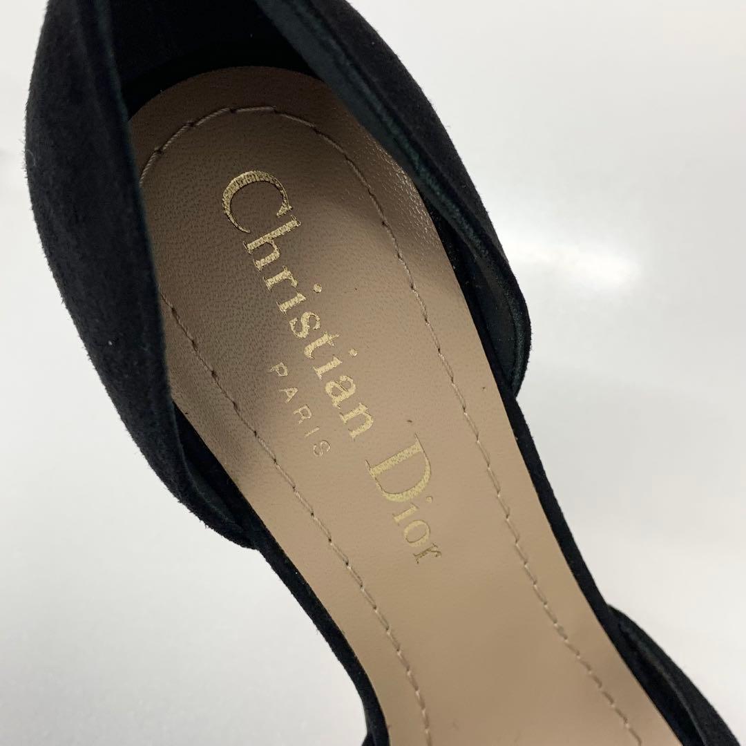 Dior Idylle Suede Visual Buckle Sandals — view 8