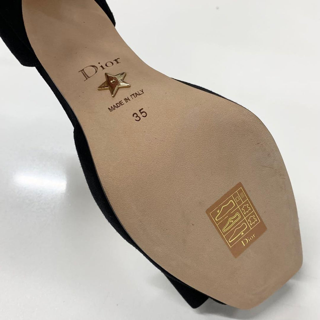 Dior Idylle Suede Visual Buckle Sandals — view 9