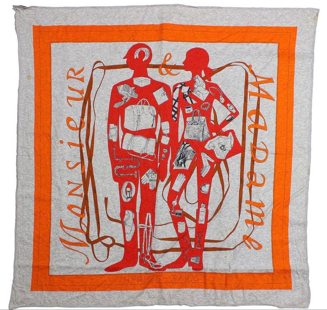 Hermes Cotton Monsieur & Madame Large Shawl Scarf