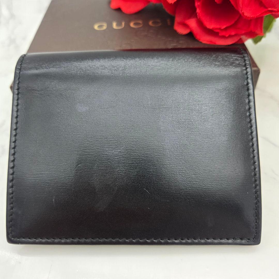 Gucci Card Case Coin Purse Leather Black — view 2