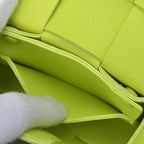 Bottega Veneta Caddy Cassette Shoulder Bag Lime Green Leather — view 8