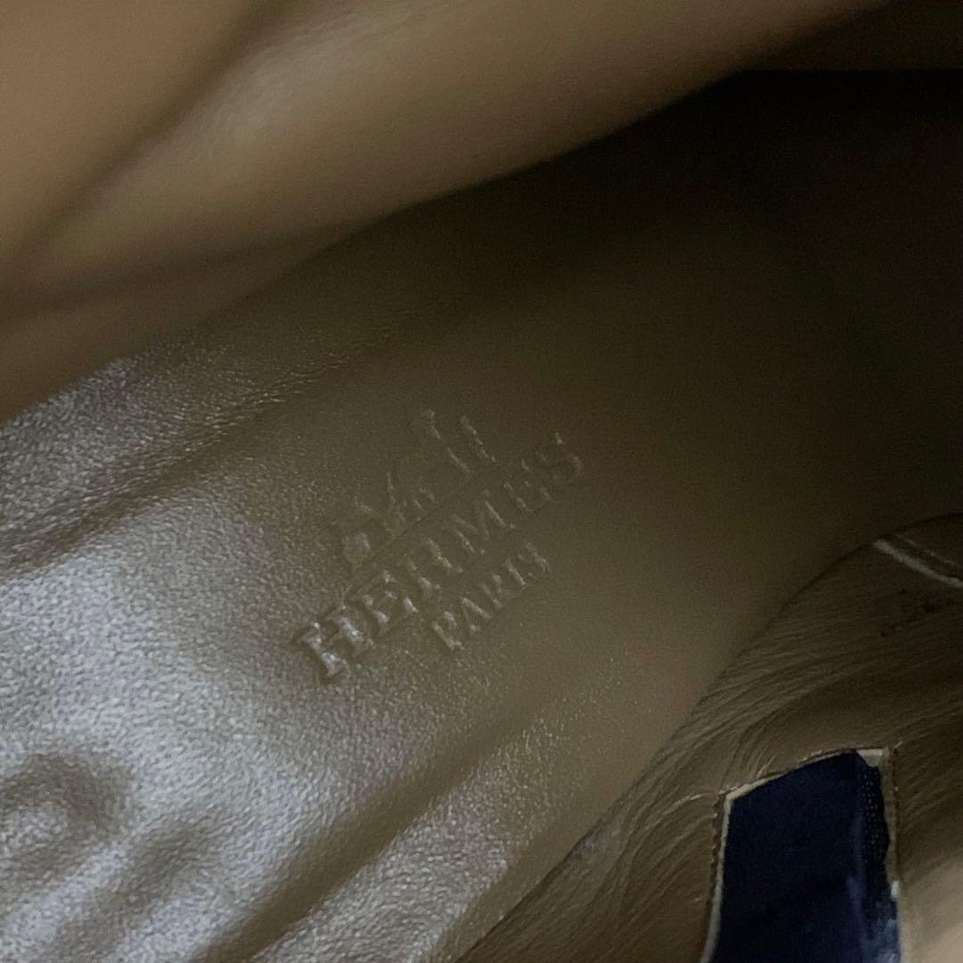 Hermes Jews Kelly Hardware Suede Short Boots Navy — view 8