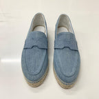 Hermes Trip Espadrilles Denim Flat Shoes Blue — view 2