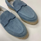 Hermes Trip Espadrilles Denim Flat Shoes Blue — view 9