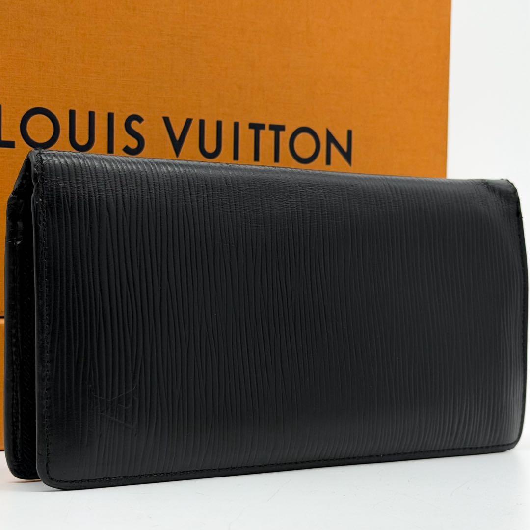 Louis Vuitton Portefeuille Brazza Epi Black Bifold Wallet Leather