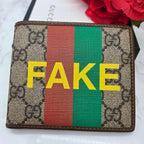 Gucci GG Supreme Fold Wallet Faux Not