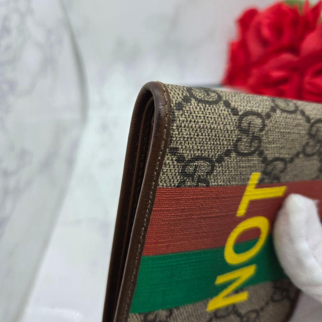 Gucci GG Supreme Fold Wallet Faux Not — view 6