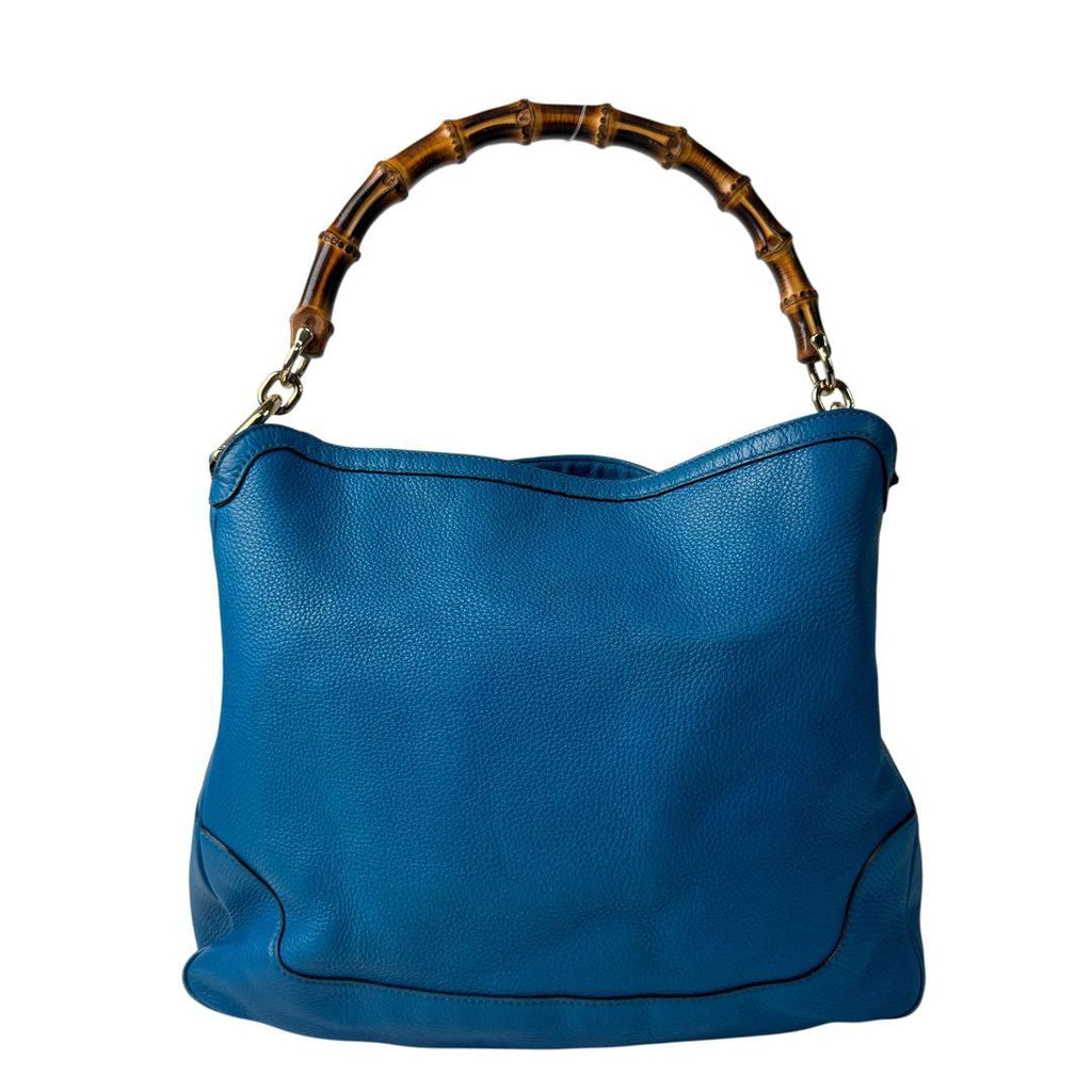 Gucci Bamboo Diana 2-Way Leather Bag Shoulder Blue — view 3